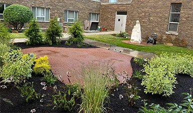 Commercial Landscape Maintenance Church Courtyard