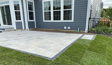 Finished paver patio installation