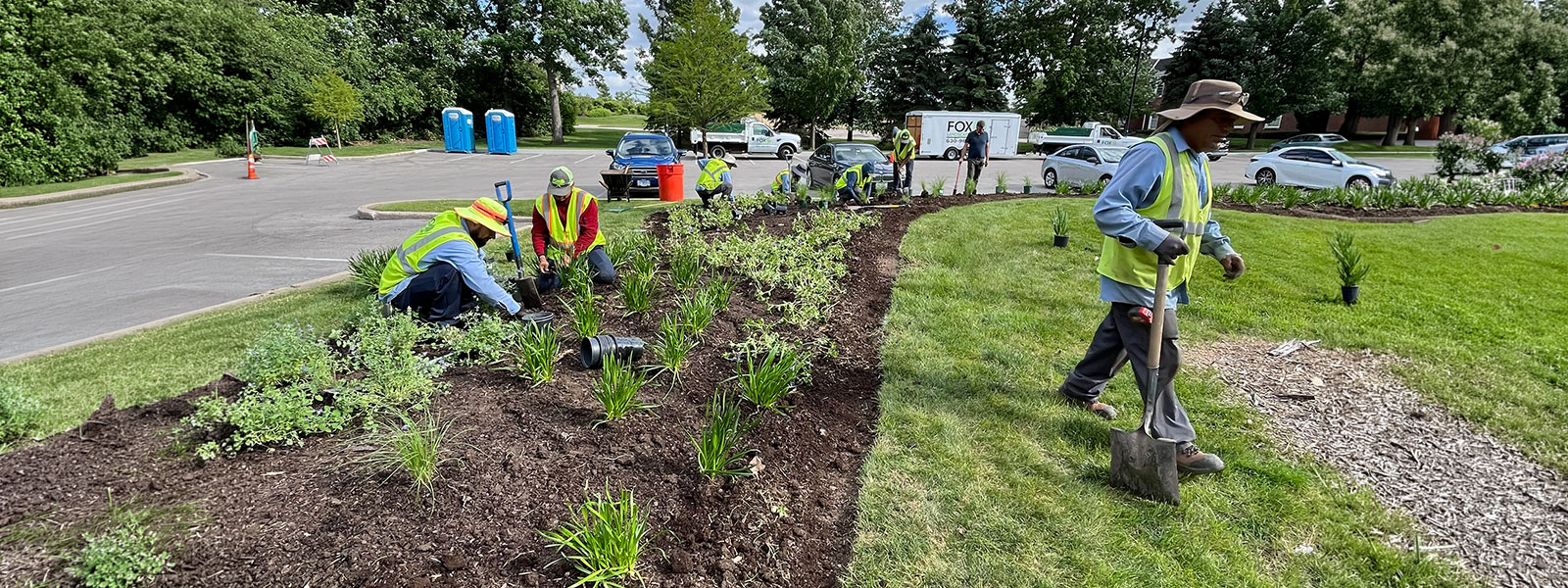 Fox Landscape commercial landscape installation crew