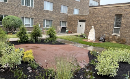 Commercial seasonal flower beds and mum plantings