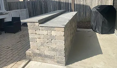 Outdoor kitchen island construction