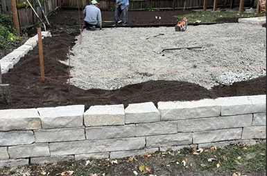 Paver patio installation pattern layout