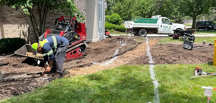 Rough grading excavation residential yard