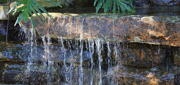 Stone waterfall water feature