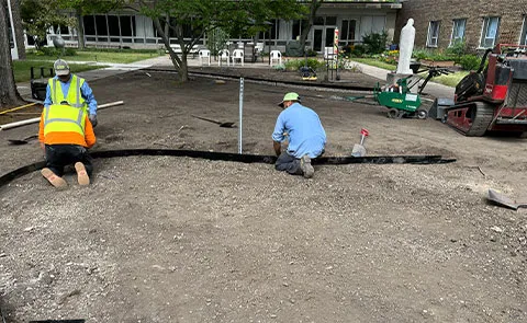 Landscape renovation project in Westmont, IL
